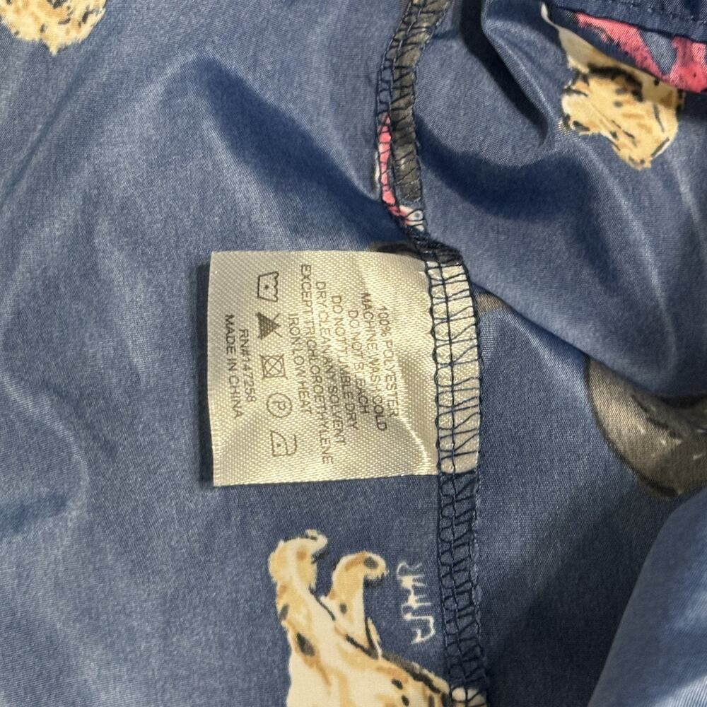 Simply Southern Women's Large Blue Dog Print Anorak Jacket Hood Zip Snap Pockets - Picture 2 of 16